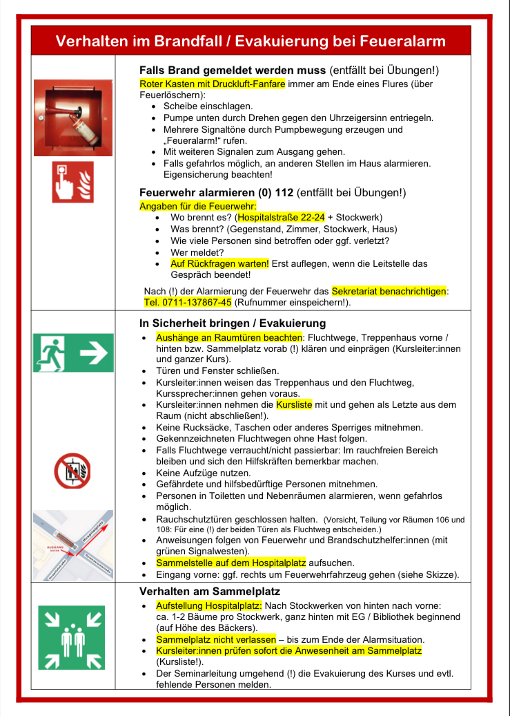 MERKBLATT BRANDFALL, EVAKUIERUNG Kollegium (auch ÜBUNG!) Stand 11.03.2025